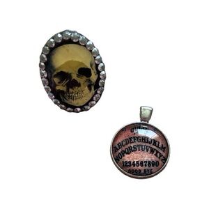 Halloween Goth Jewelry Bundle Skull Ring Ouija Pendant